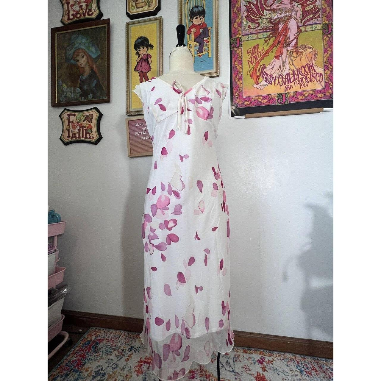 Vintage 90s Dress Slip Floral Fitted Bias Cut Femme... - Depop