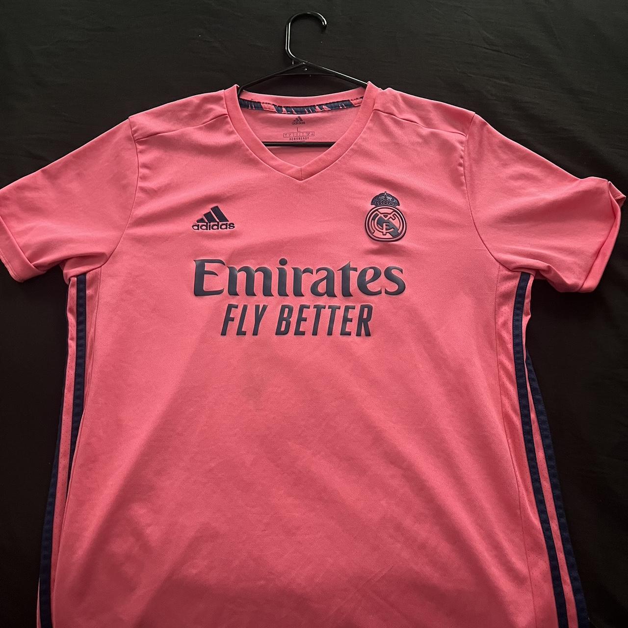 Pink Real Madrid soccer jersey - Depop