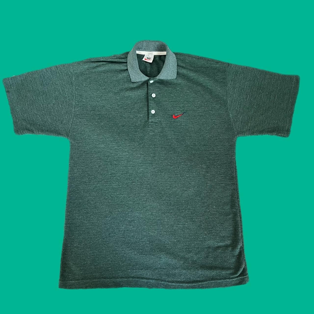 Vintage 1990s Green Nike Polo Shirt Size tag... - Depop