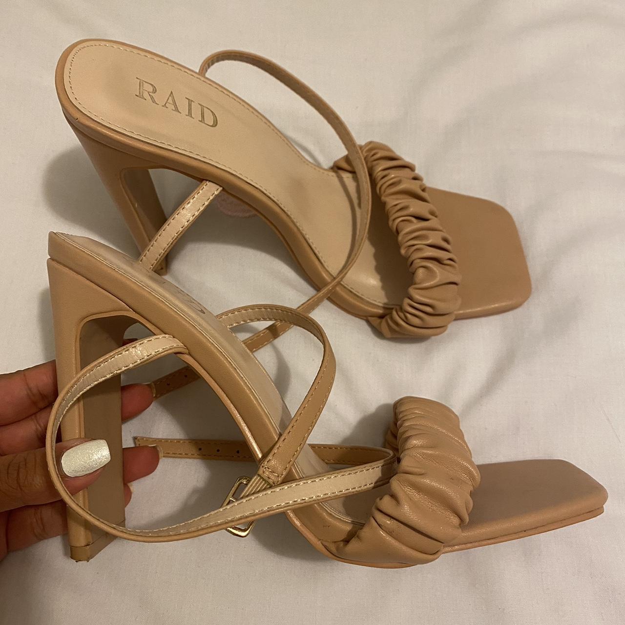 ASOS RAID Wide Fit Waverly ruched heeled sandals