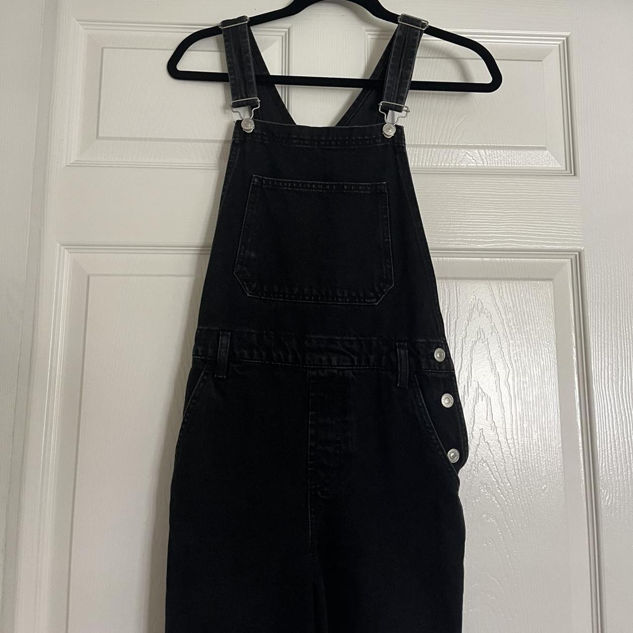 Black denim top shop overalls! In great condition... - Depop