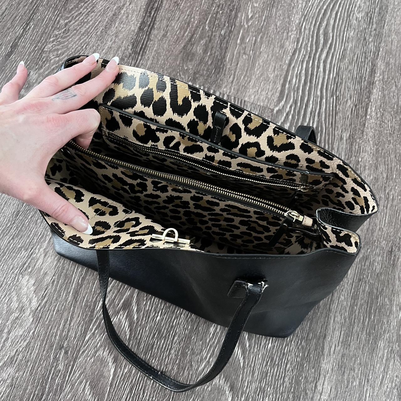 Kate spade reversible tote on sale leopard