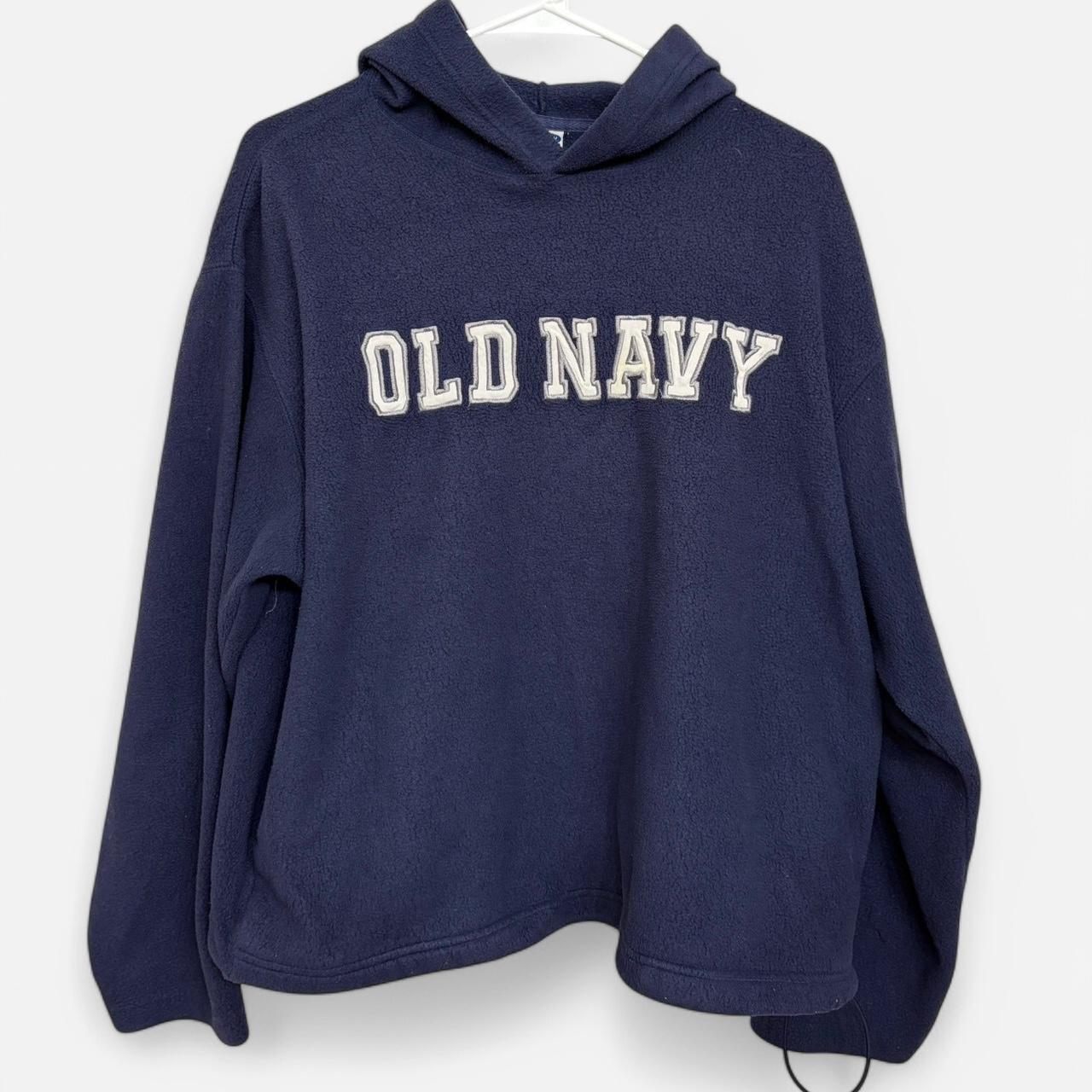 Old Navy Women's Hoodie - Navy/Blue - M – Vintage Old Navy, navy blue fleece hoodie …