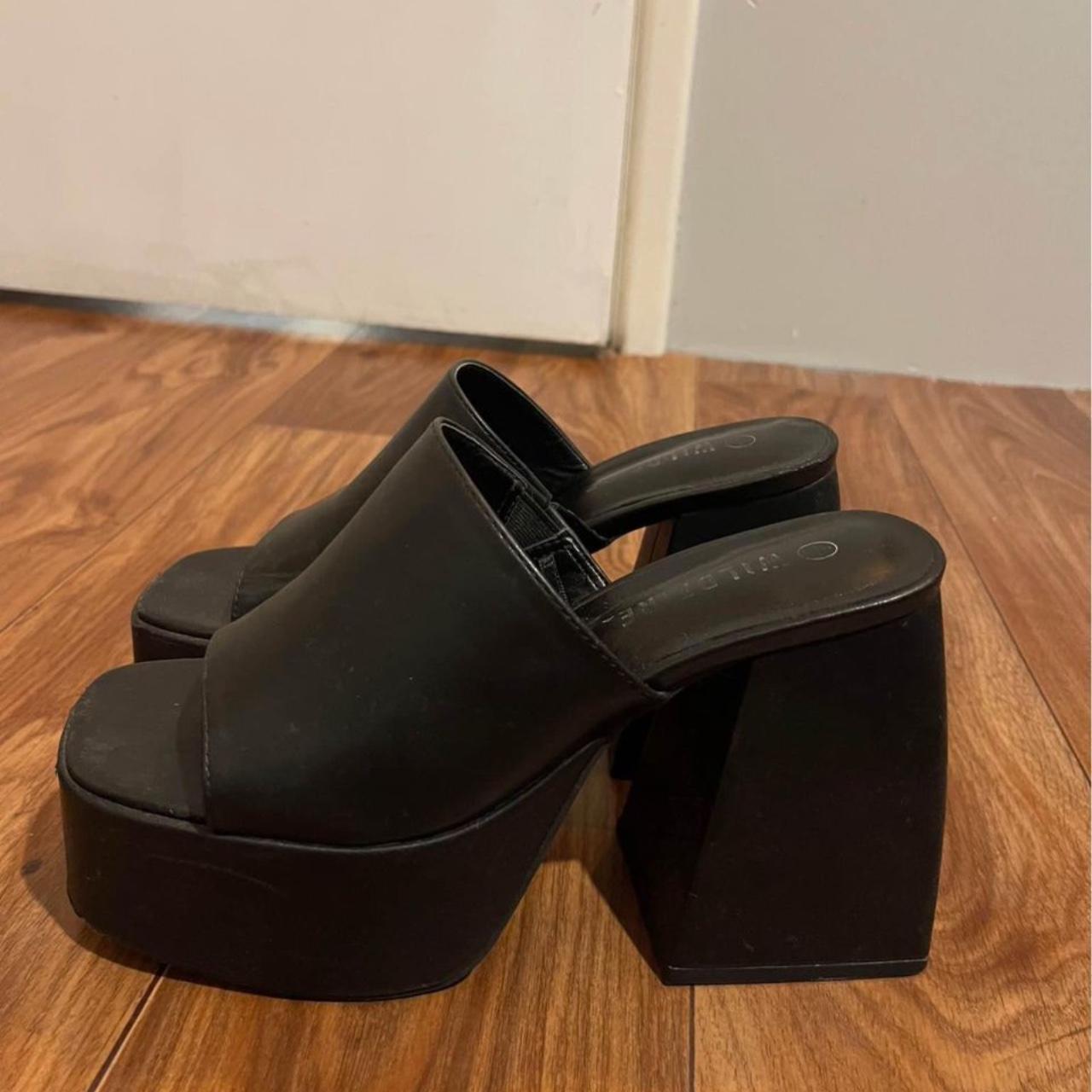 Wildfire black platform heels Size AU 7 worn... - Depop