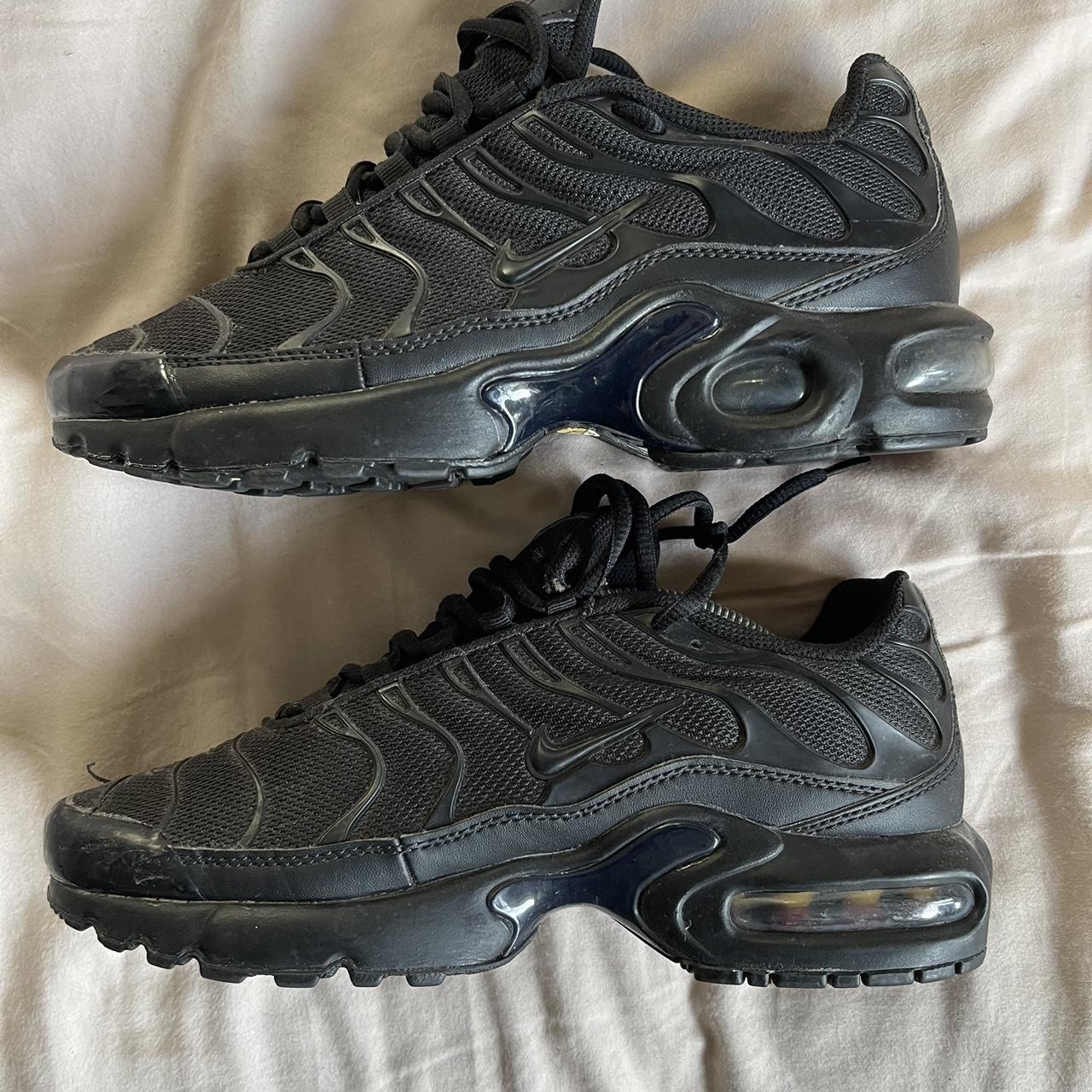 Nike TN Triple Black (viets) Size 6y UK 5.5, EUR... - Depop