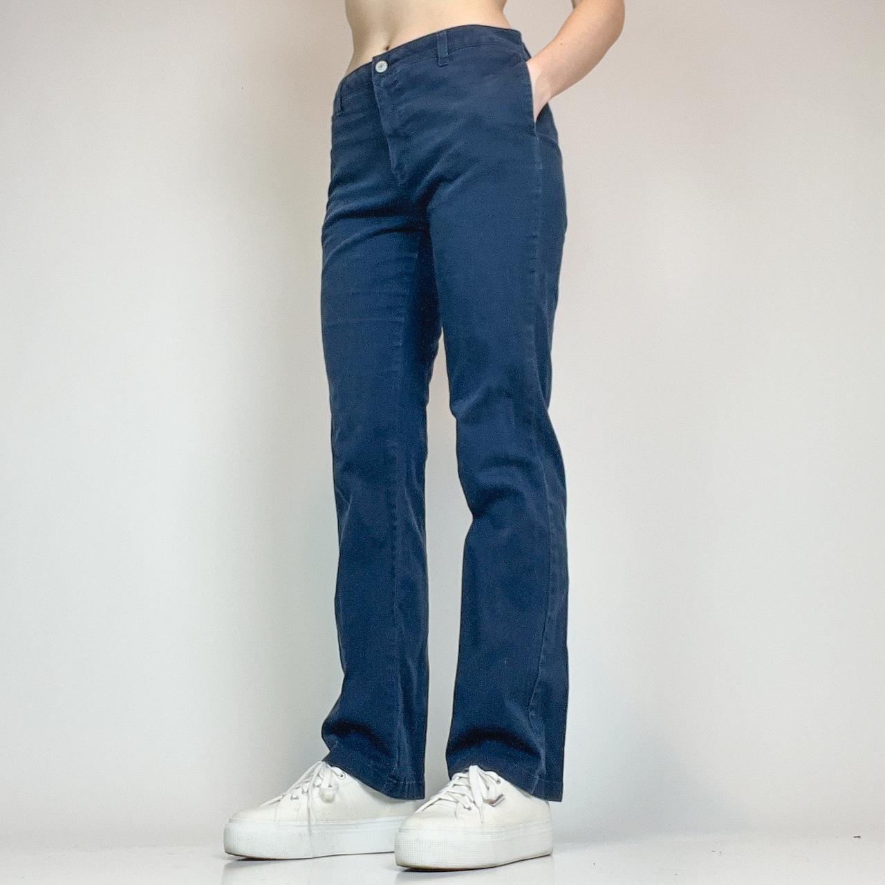 Dickies Women's Navy and Blue Trousers Depop