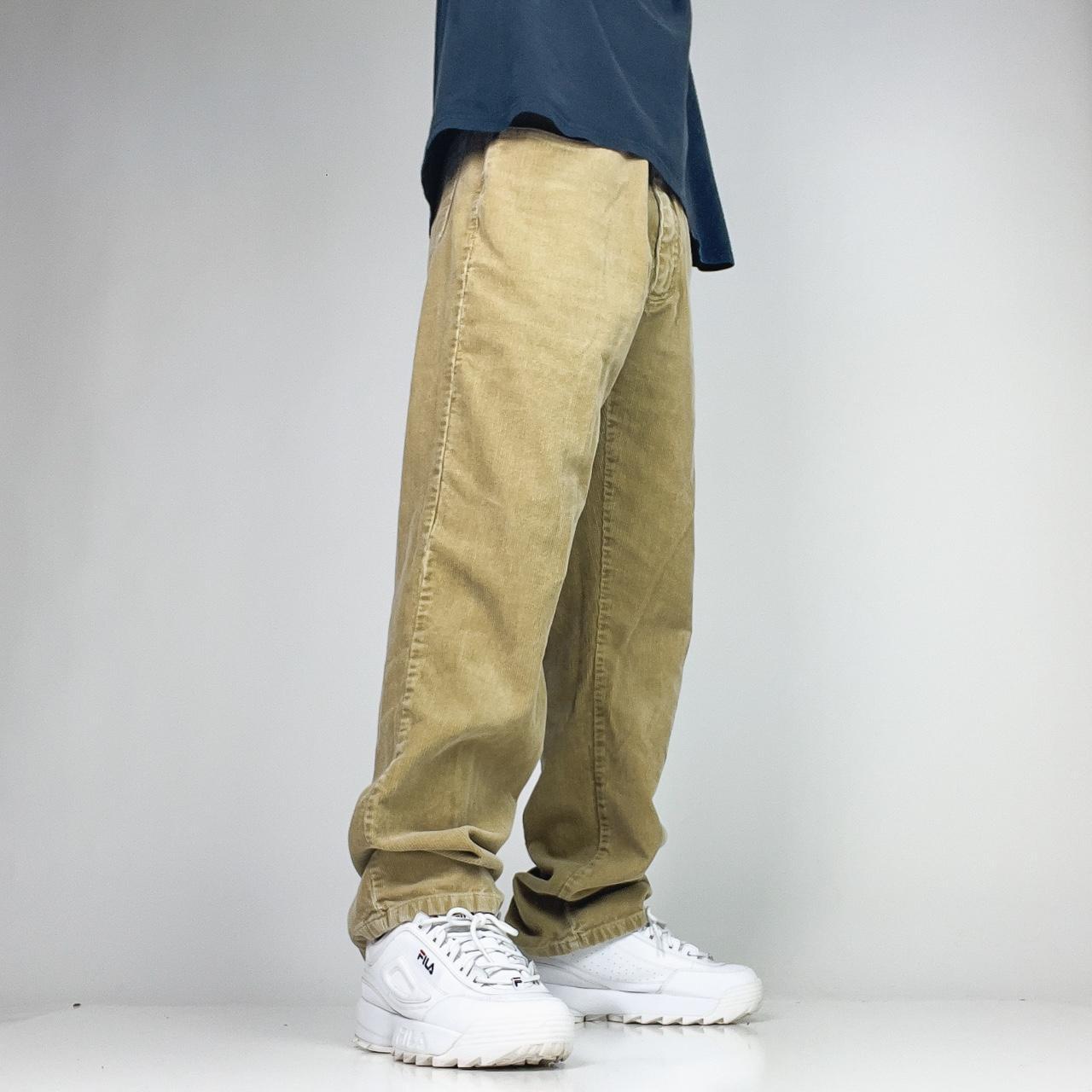 Vintage Corduroy Pants 90s baggy khaki pants. Size... - Depop
