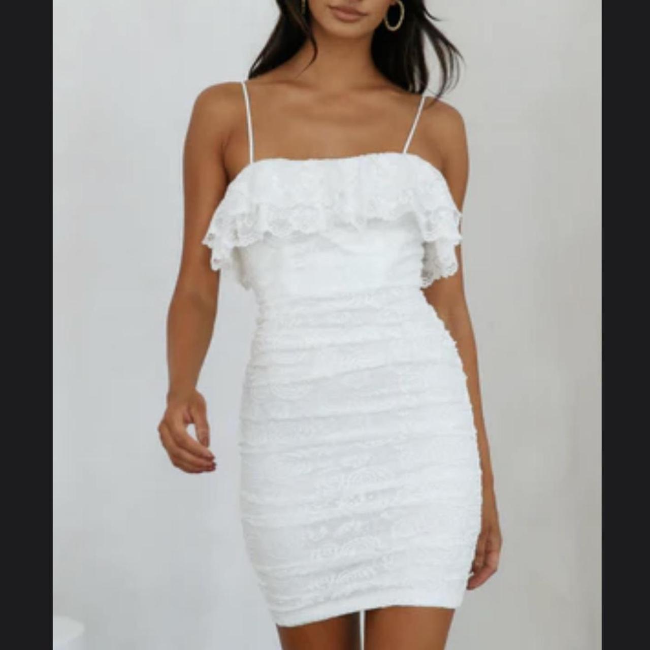 Hello molly white short hoco/graduation dress super... Depop