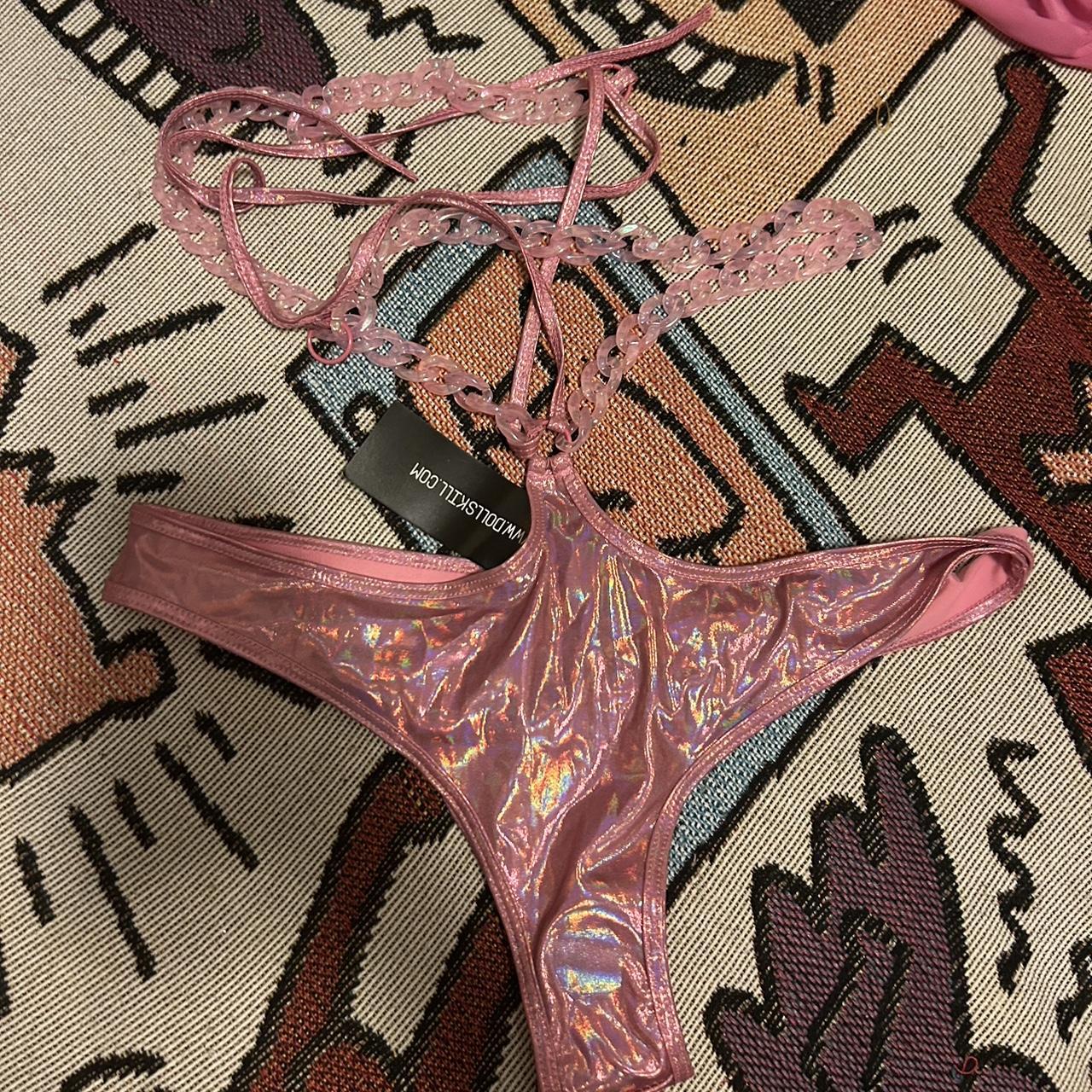 Pink dollskill festival top size small and size... Depop