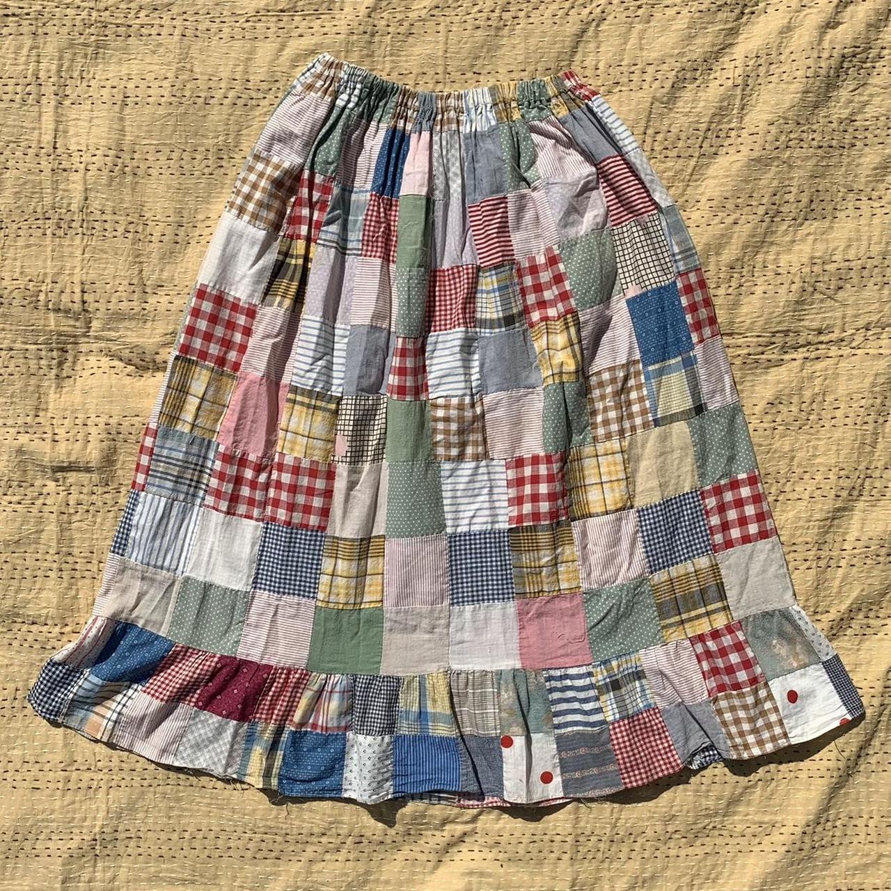 1920’s / 1930’s cotton patchwork skirt, a true... - Depop