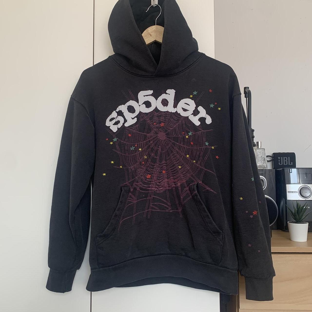 THE OG RARE SP5DER Black Websuit Hoodie used but... - Depop