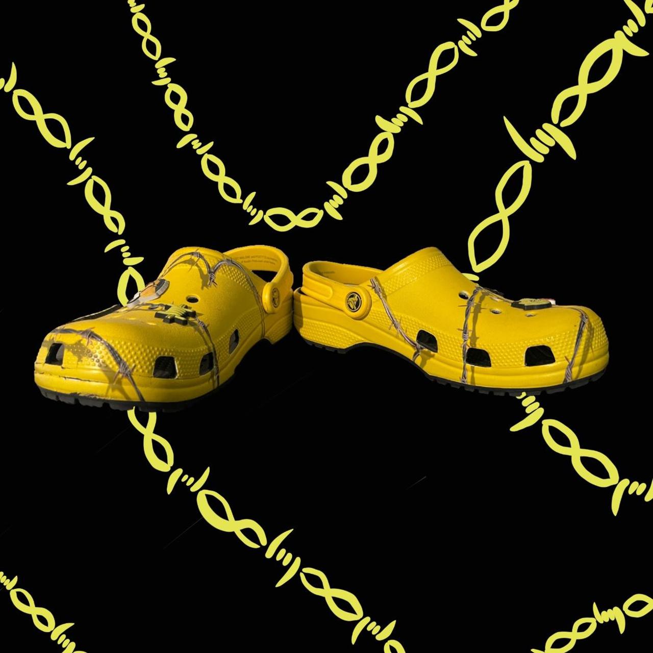 Post malone store barbed wire crocs