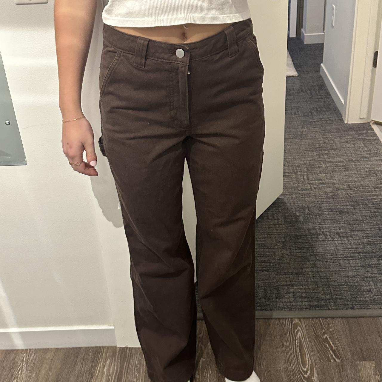 Aritzia TNA Greenwich Pants- size 4 rich brown - Depop