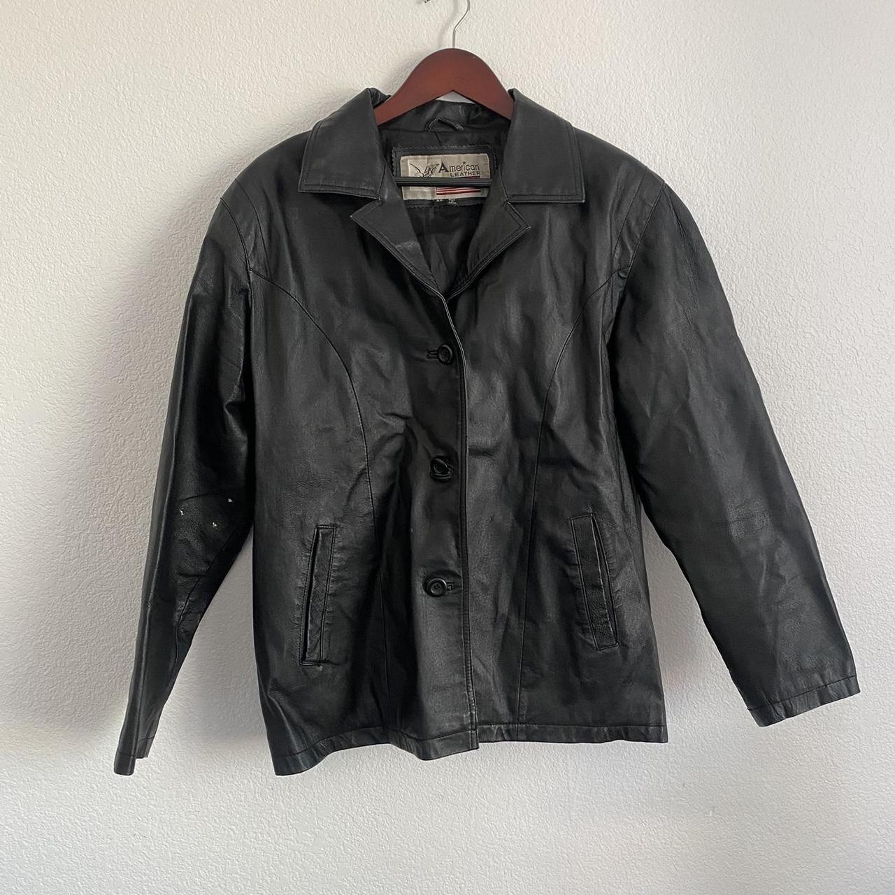 Womens leather jacket size XL #LeatherJacket... - Depop