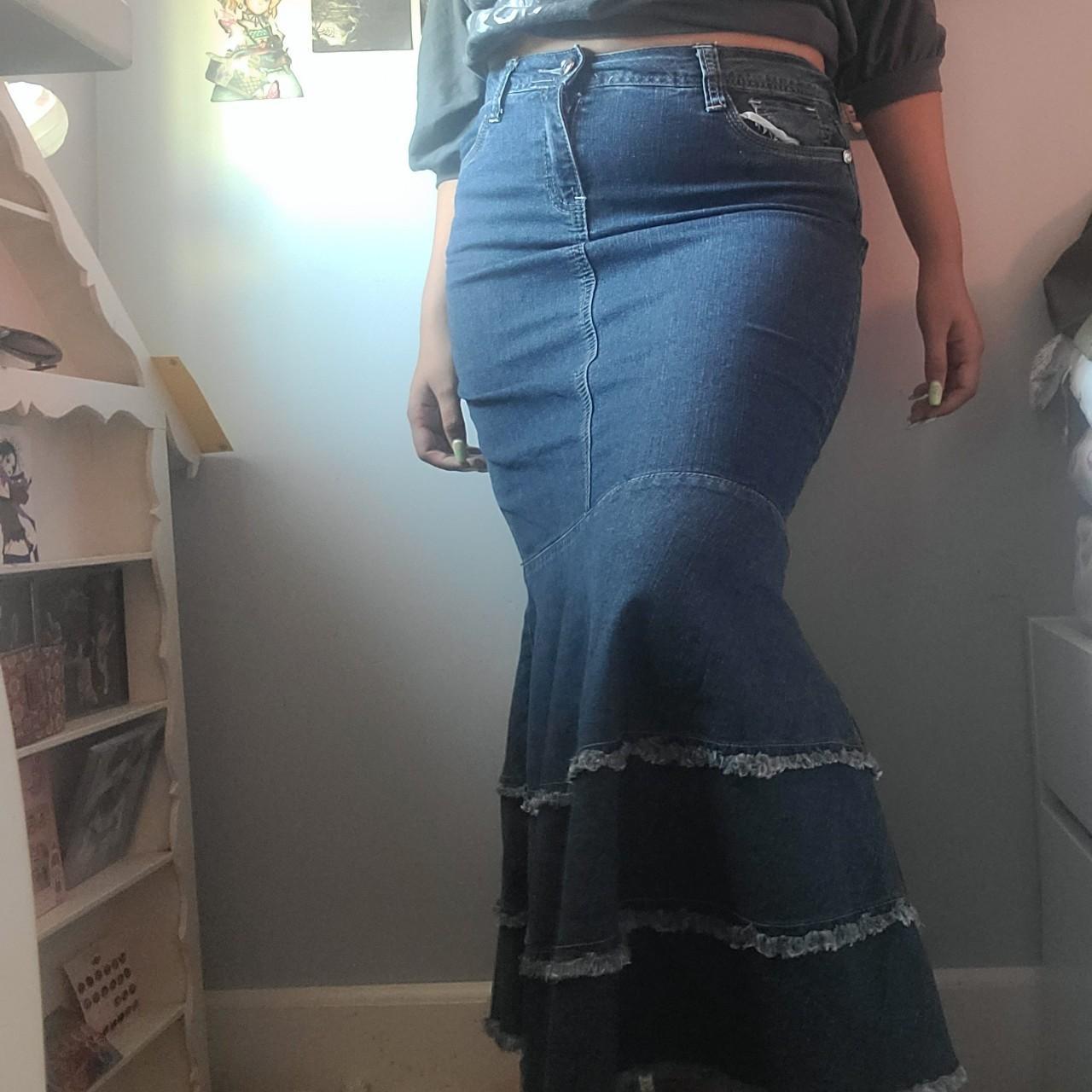 Vintage Gradient Denim Mermaid Skirt – Ykiiy