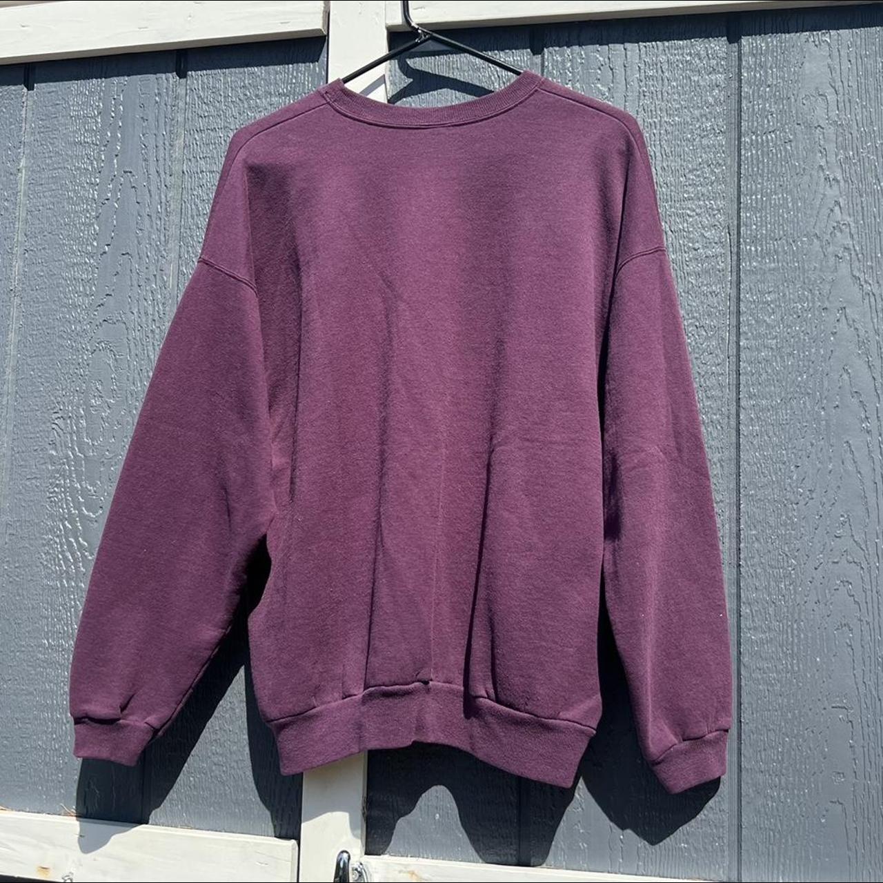 Vintage 90s Burgundy Purple Crewneck Sweatshirt... - Depop