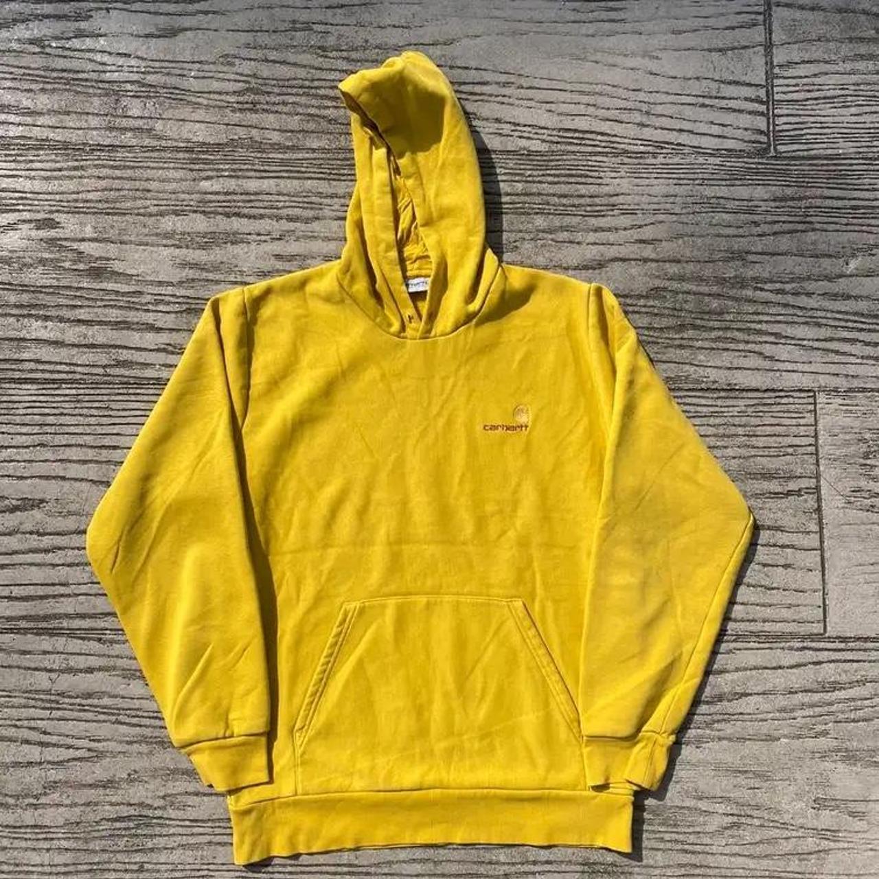 Carhartt WIP Men's Yellow and Gold Hoodie | Depop