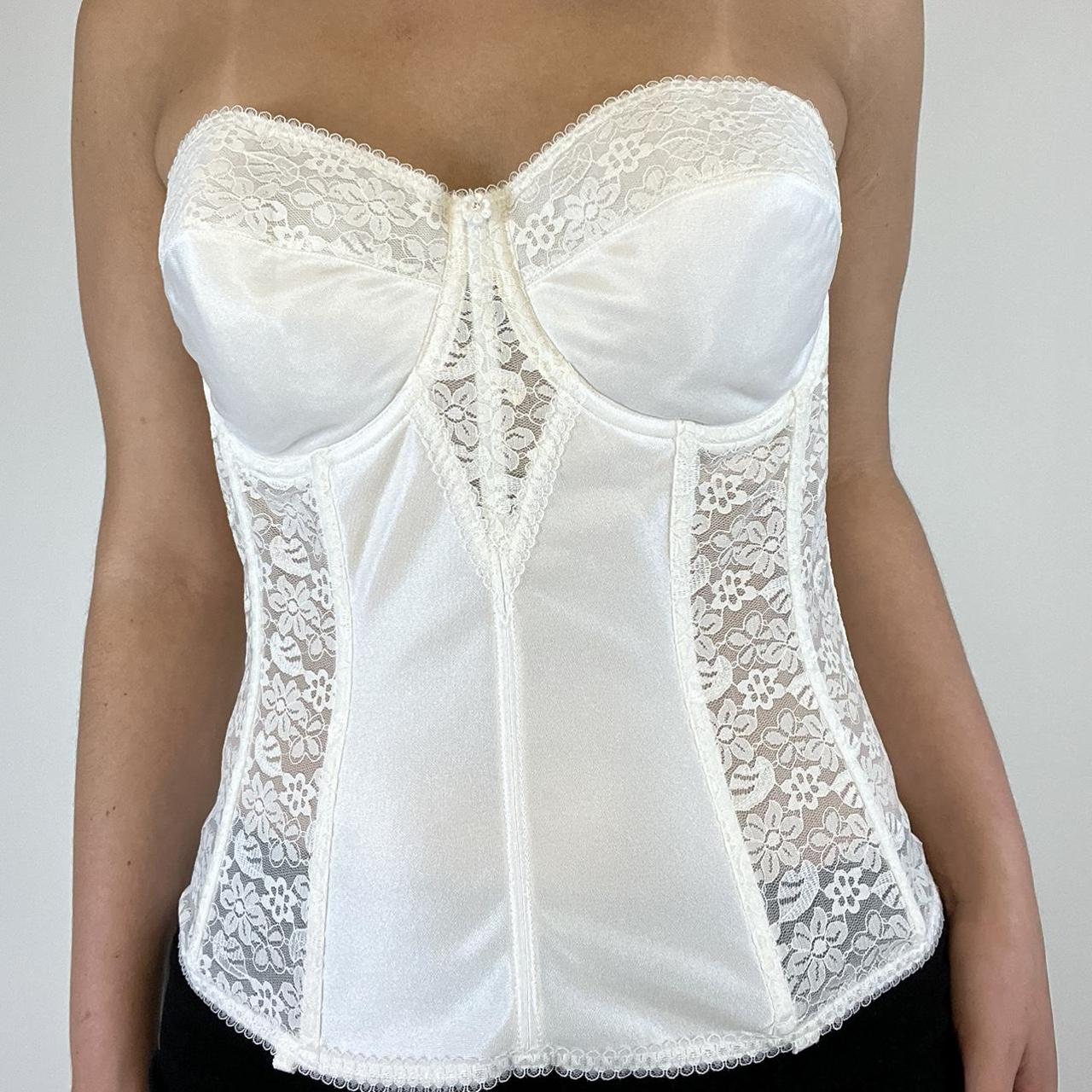 vintage bustier corset top labeled s i’m a 34b and... Depop