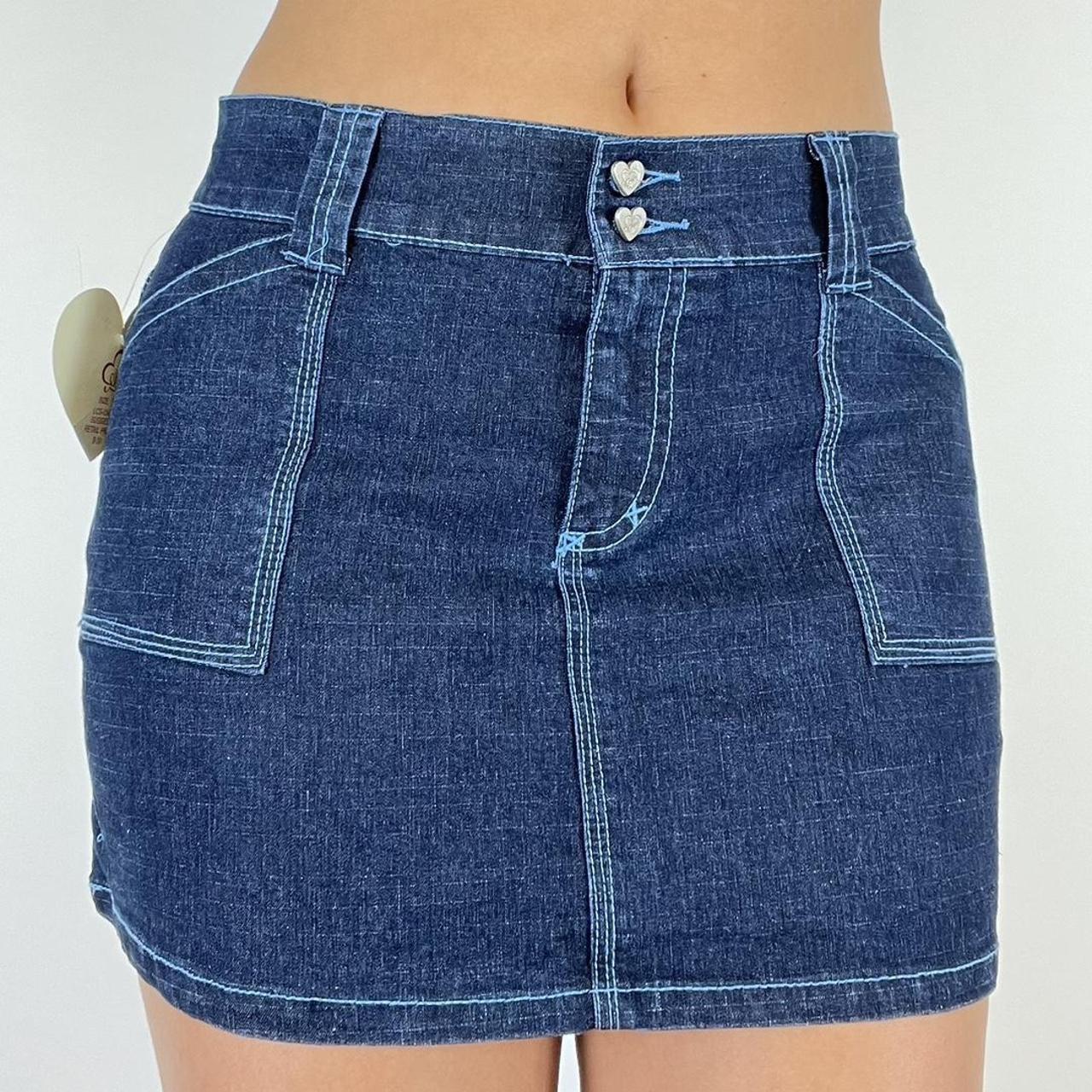 Y K Denim Mini Skirt Labeled Size Runs Very Depop