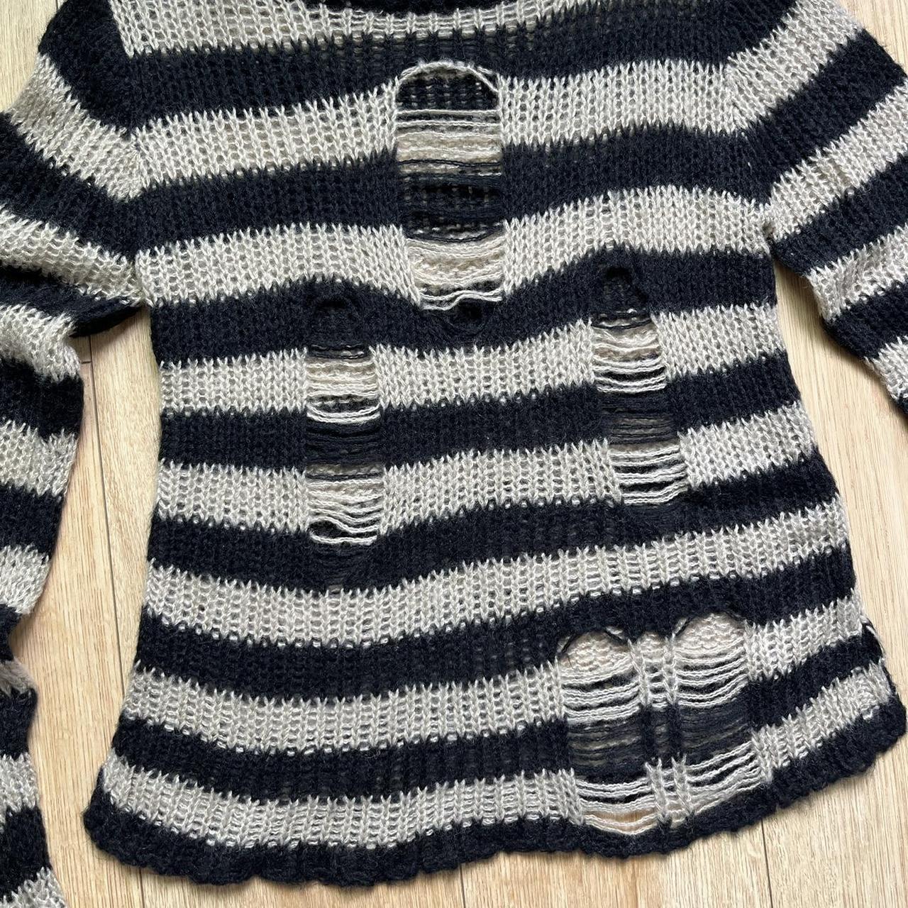 TRIPP NYC - RAG STRIPE SWEATER BLACK