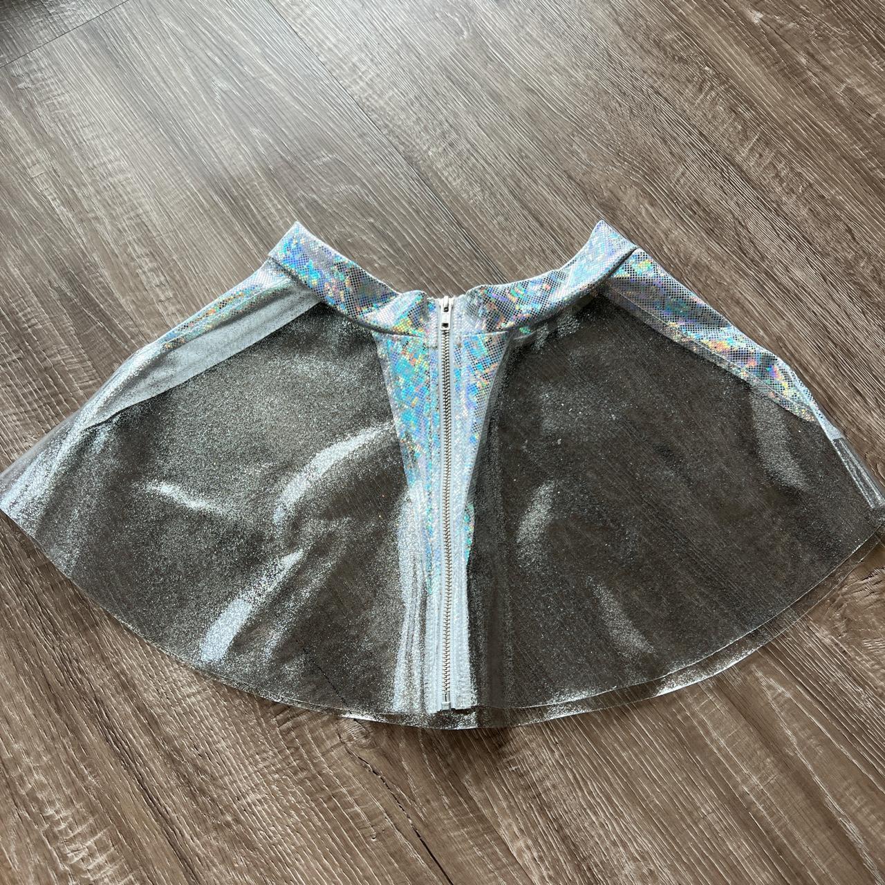 Silver 2025 vinyl skirt