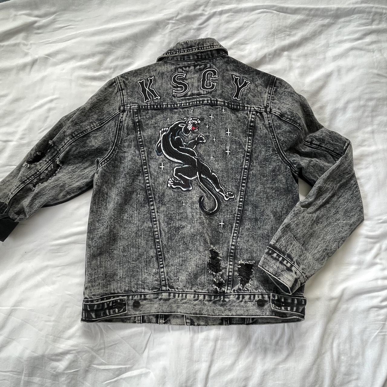 KSCY Melbourne black stone washed denim jacket with... - Depop