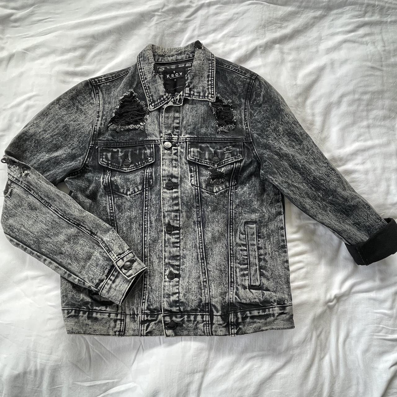 KSCY Melbourne black stone washed denim jacket with... - Depop