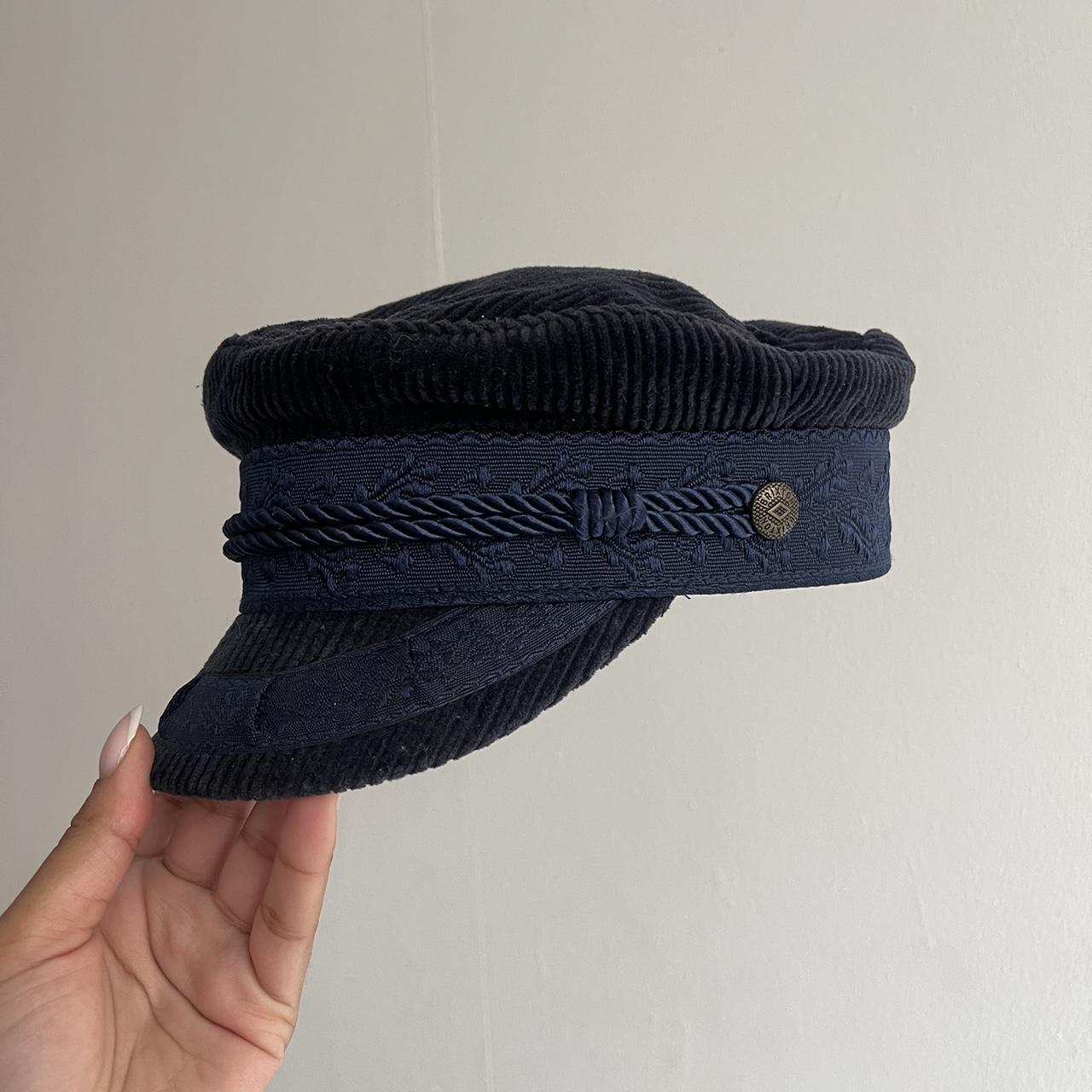 Brixton Sailor Hat - Size XS Navy blue, Corduroy... - Depop