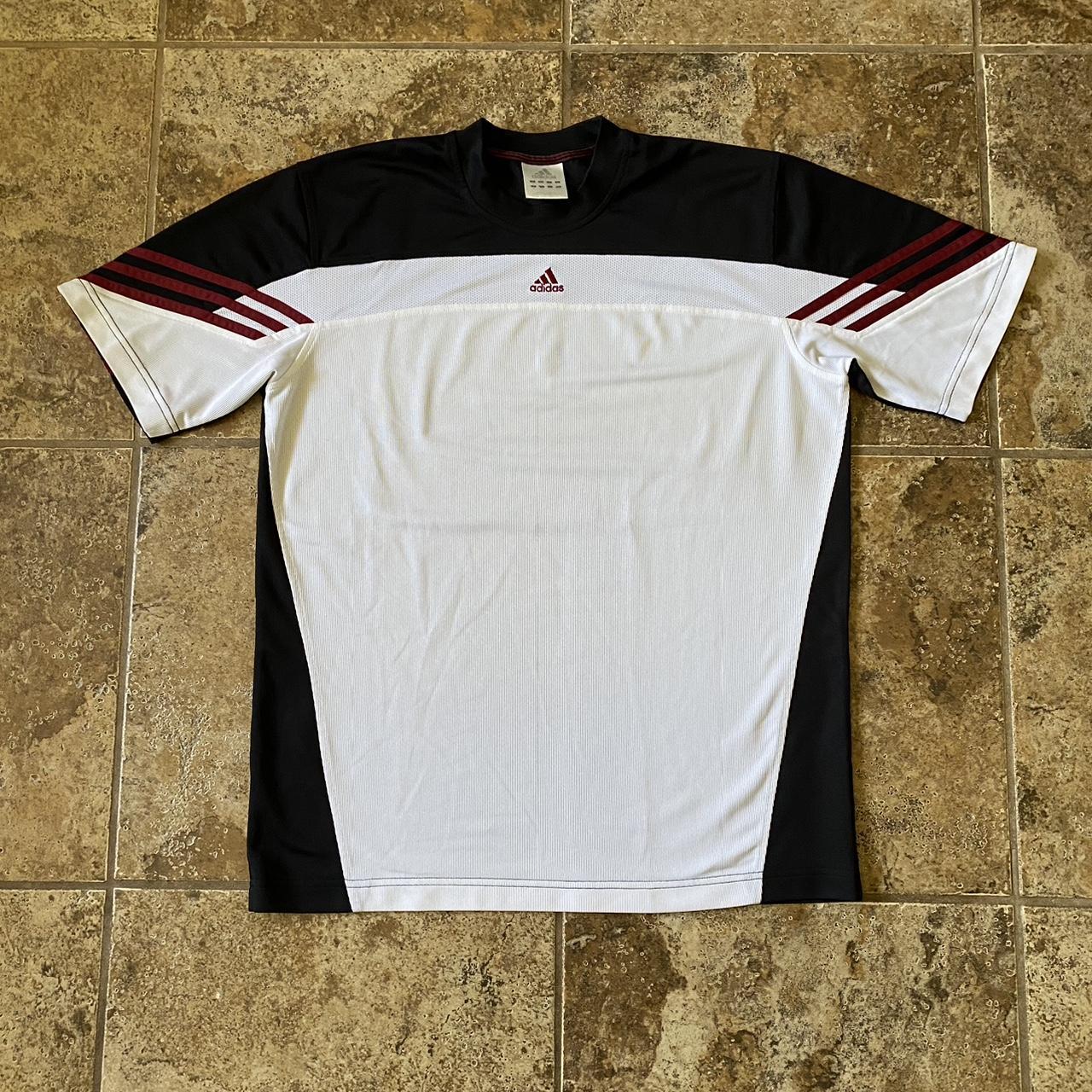 Adidas Men's Black and White Tshirt Depop