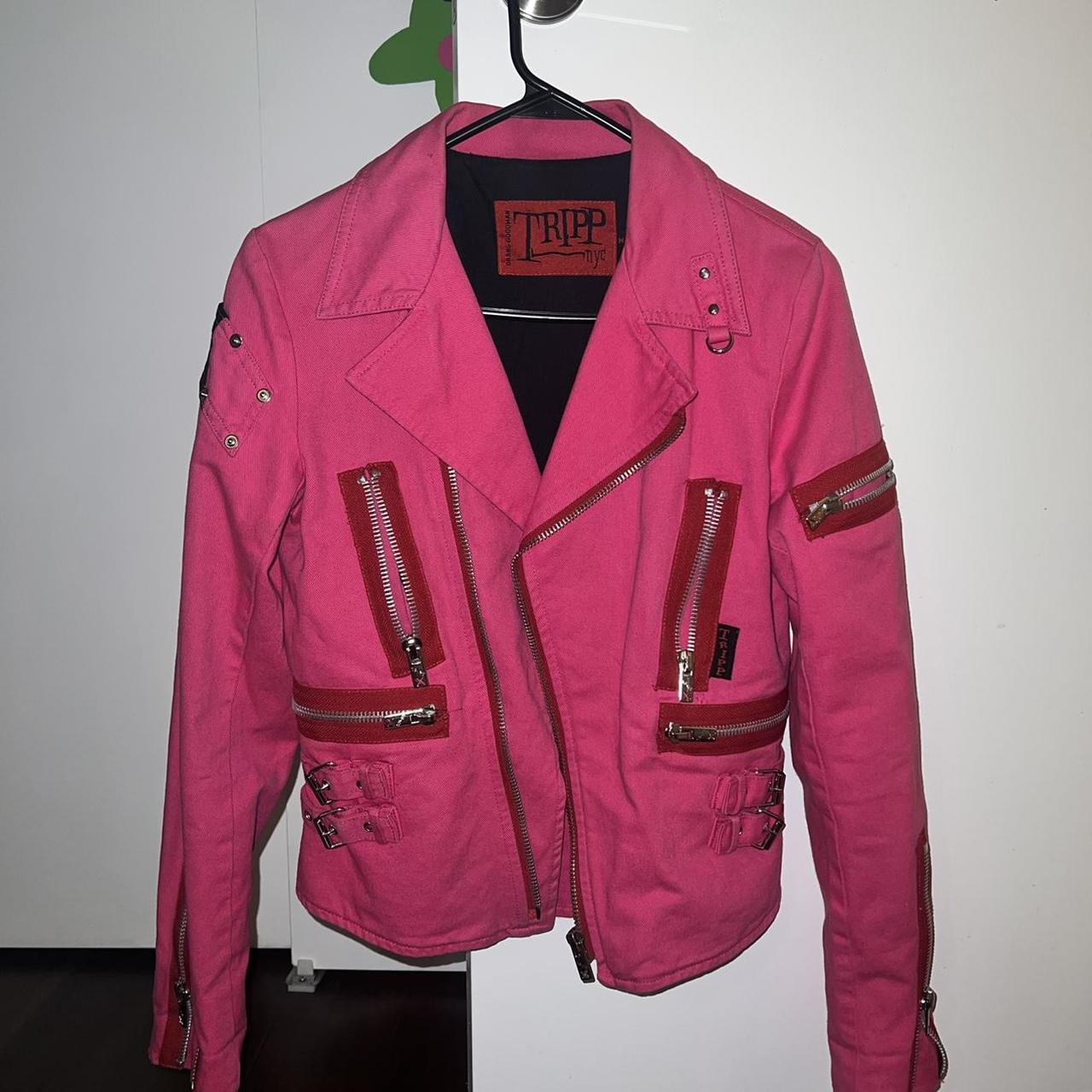 TRIPP NYC HOT PINK MOTOR JACKET one of the sickest... - Depop