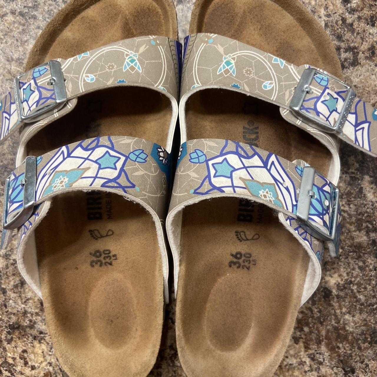 Colorful patterned Arizona Birkenstocks size 36 Depop