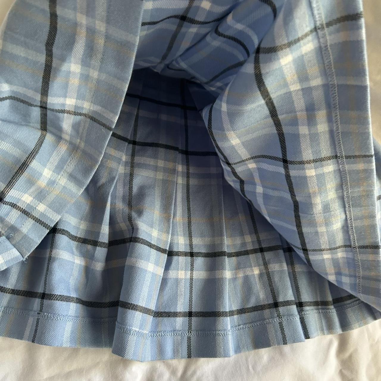 Full Tilt Blue Pleated Mini School Skirt No shorts... - Depop