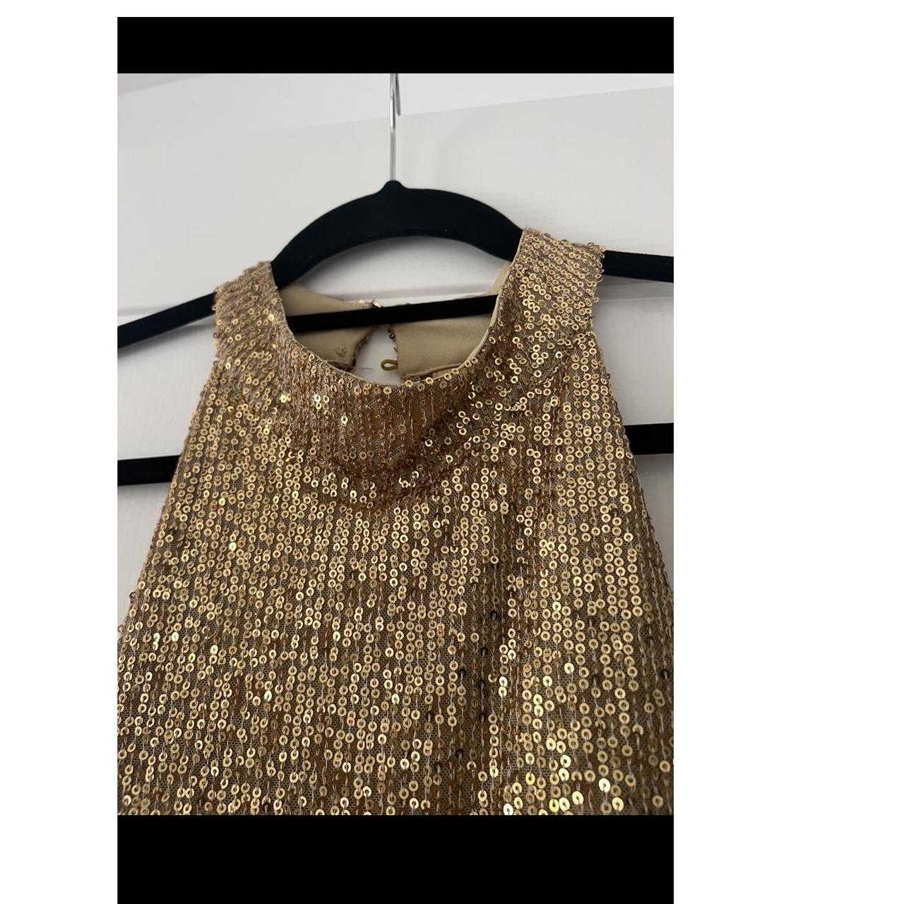 Gold sequin jumpsuit Beautiful gold sequin floor... - Depop