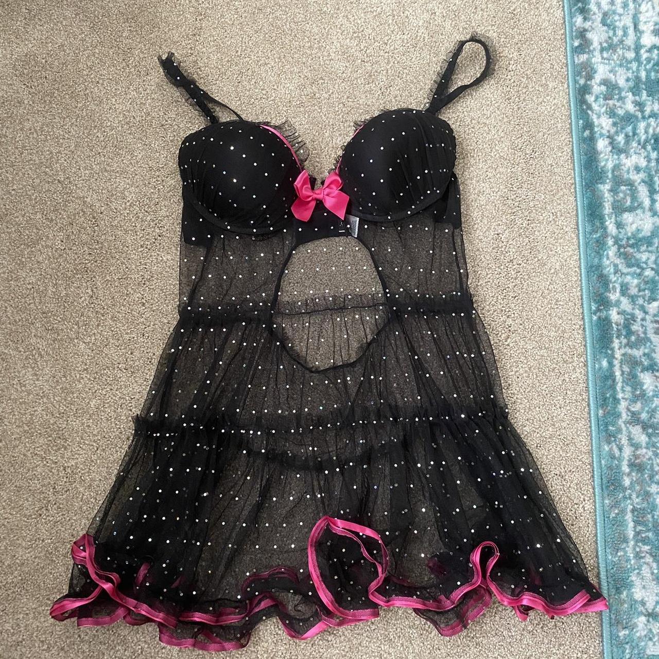 Fredericks of Hollywood black and pink lingerie... - Depop