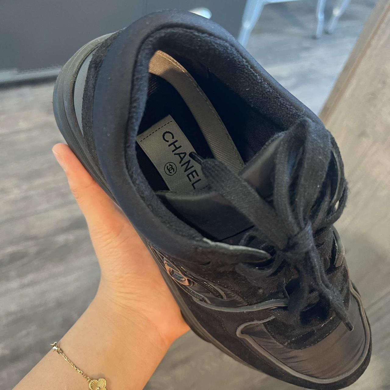 triple white chanel trainers