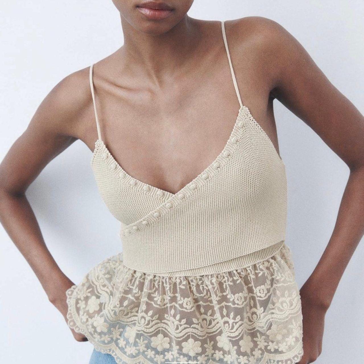 Zara lace bralette top, never worn, brand new with - Depop