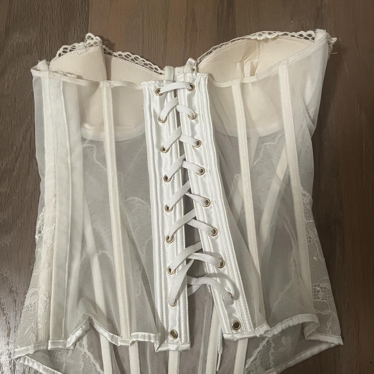 Lace cream colored corset! Repop- super cute but a... - Depop