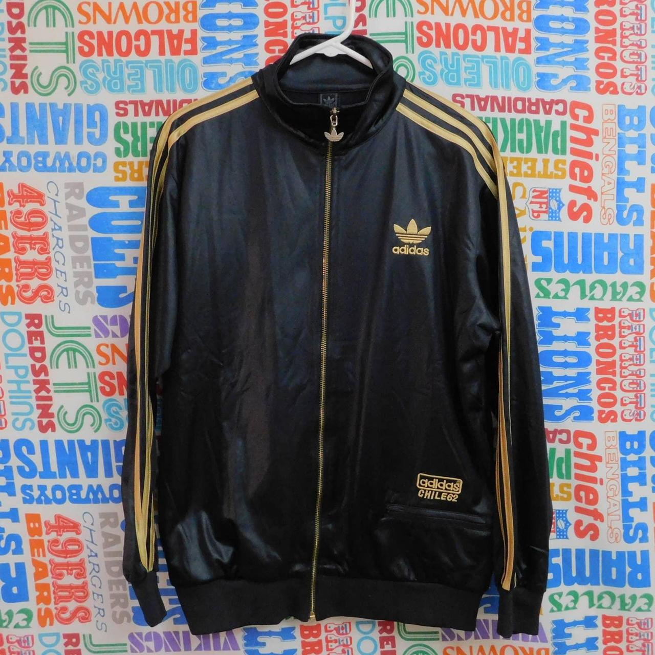 Adidas Men's Black and Gold Jacket | Depop