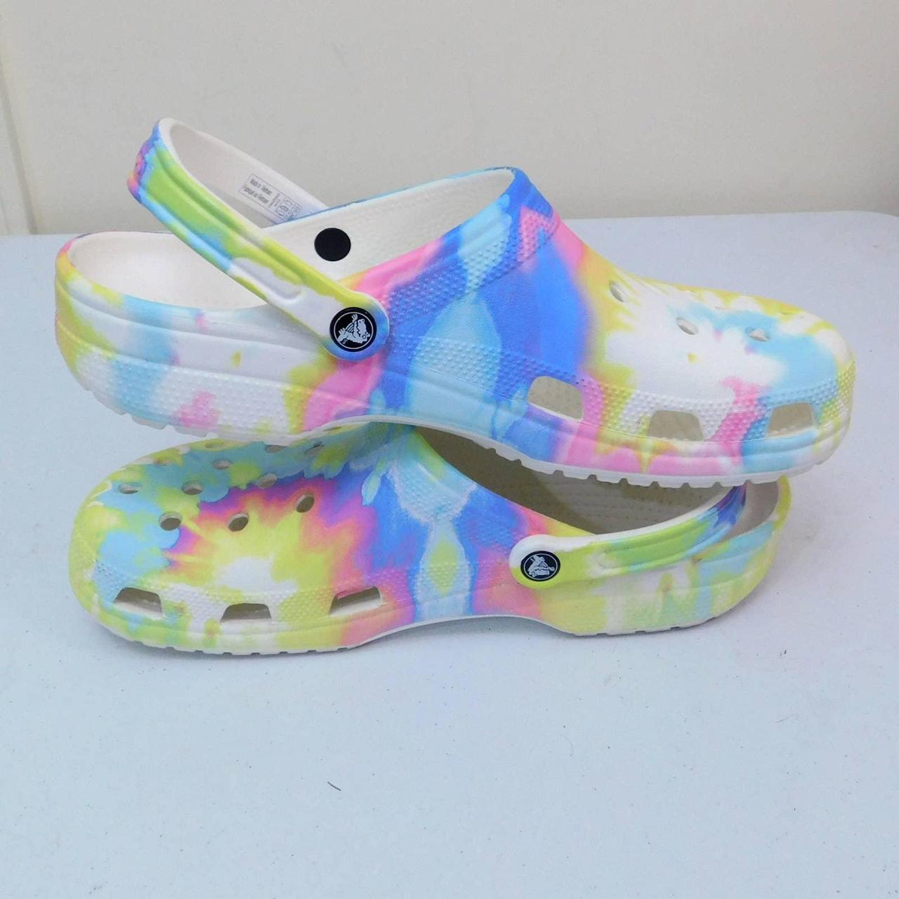 Pastel Tie Dye Crocs Size Men's 13 The shoes are... Depop