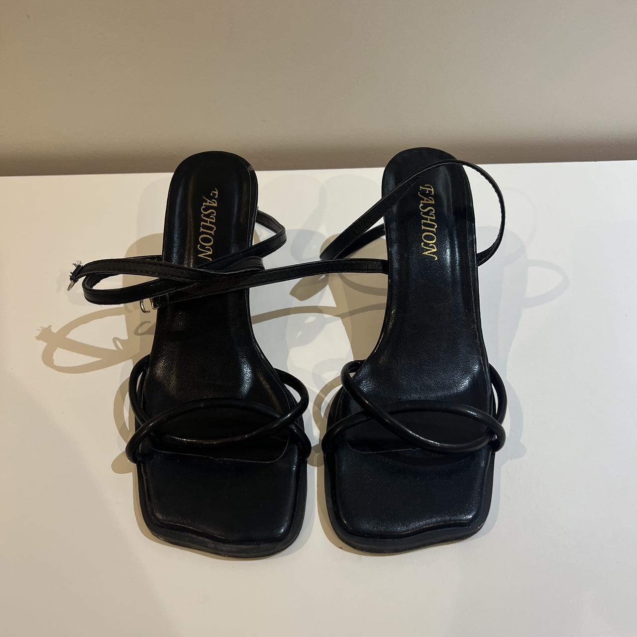 Shein black band heel (2.8inch/7cm heel) Worn once - Depop