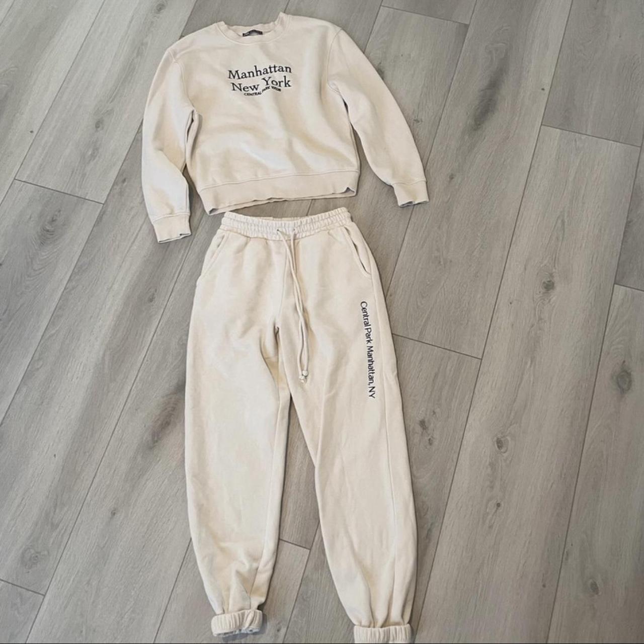 Zara cream tracksuit sale