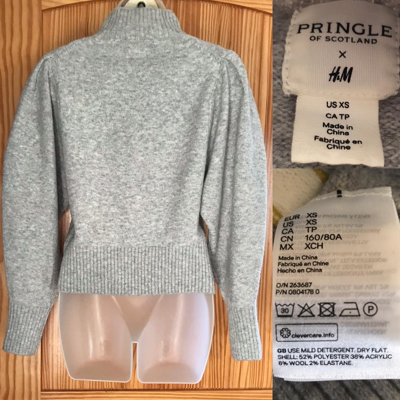 Pringle Women's Grey and Yellow Jumper (2)