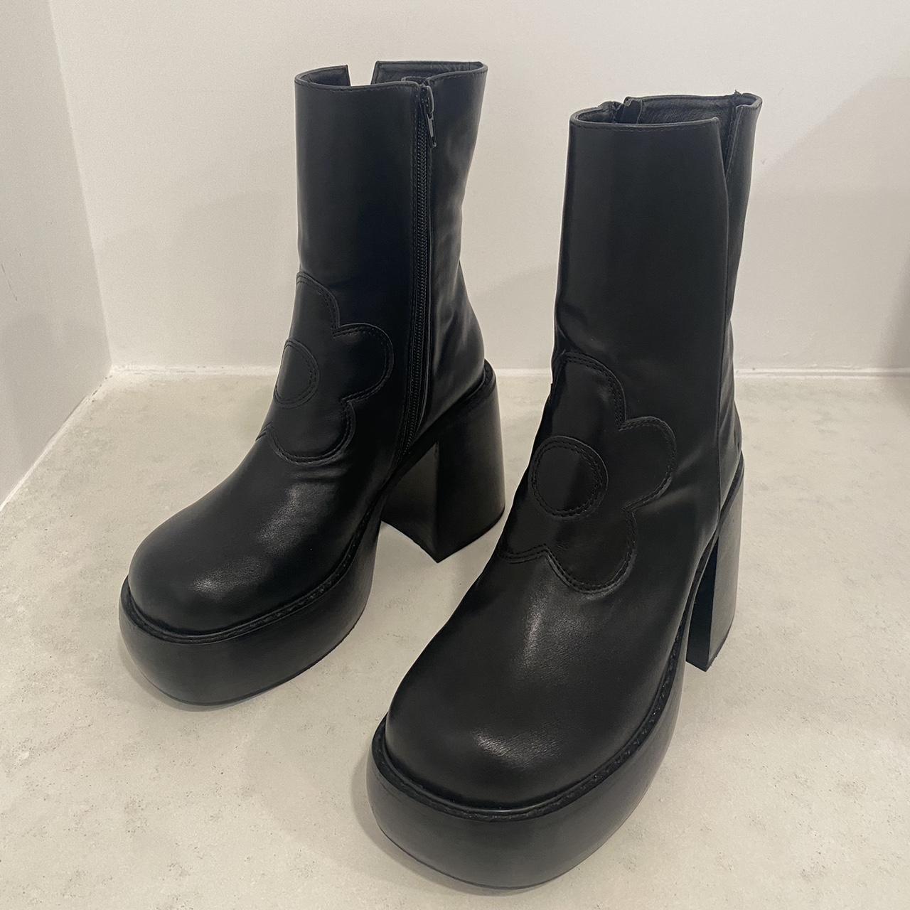 Dolls Kill Flower Chunky Boots Depop