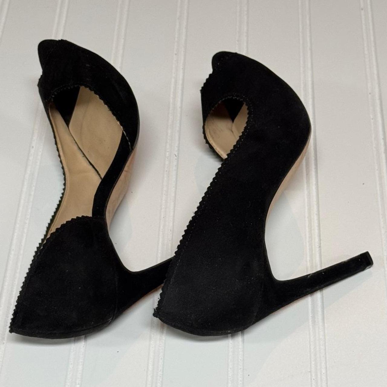 ZARA BASIC COLLECTION Black Suede Effect Open
