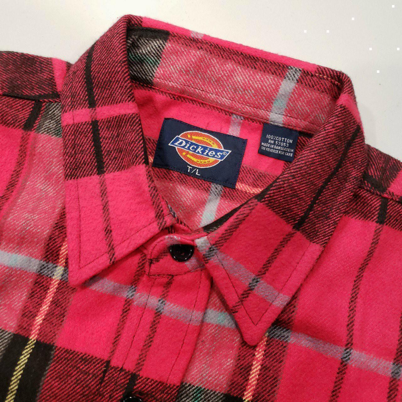 Vintage 90s Dickies Lumberjack flannel shirt - ... - Depop