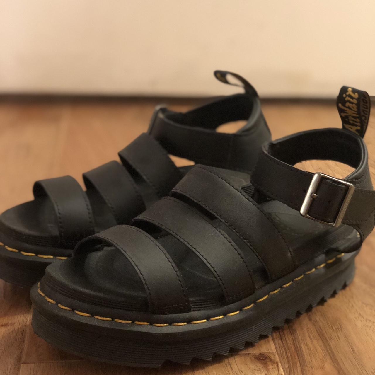 Black Blaire Doc Marten Sandals -W7 -great condition... - Depop