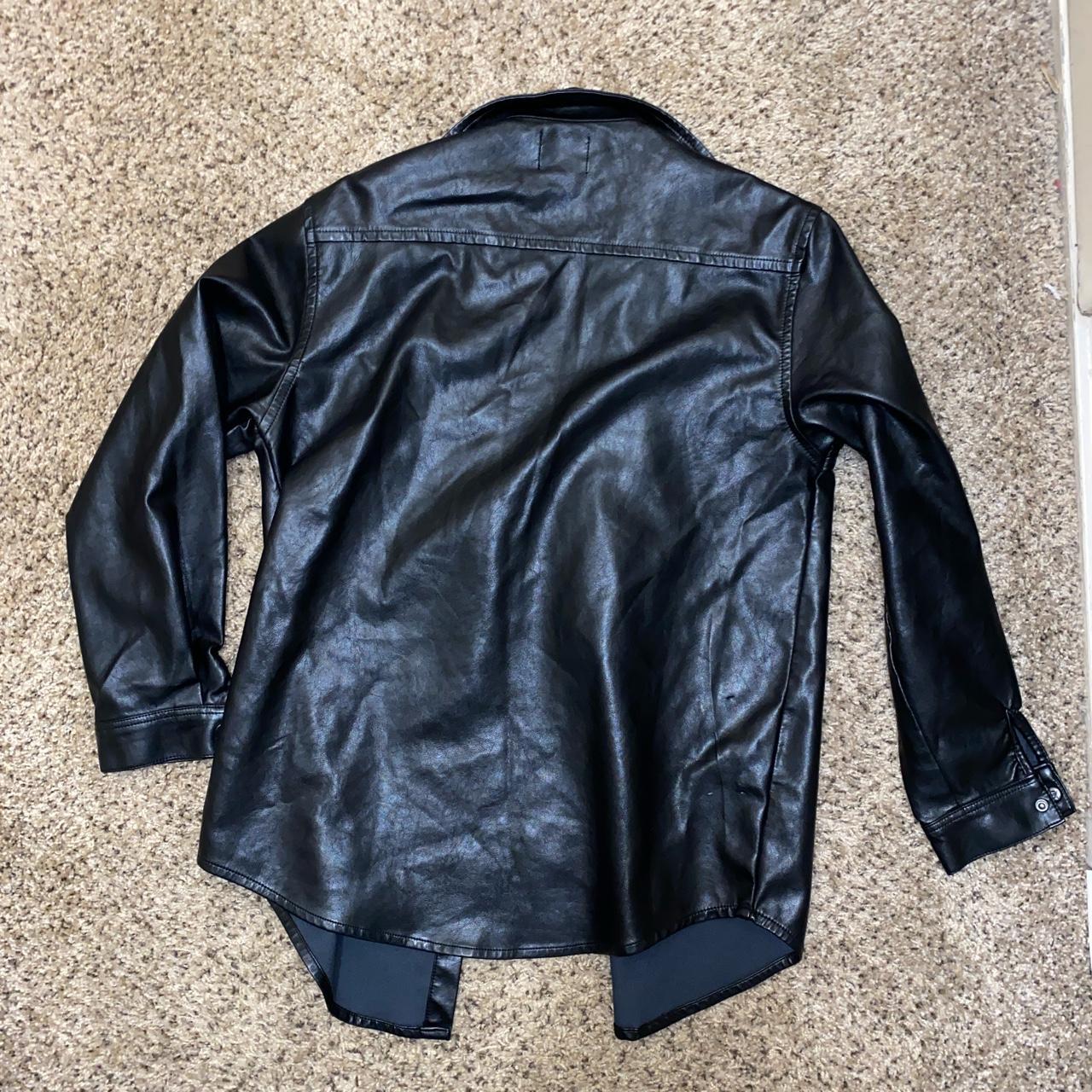 Boohoo Blue Faux Leather Jacket 🖤🩸🖤 !no Side... - Depop