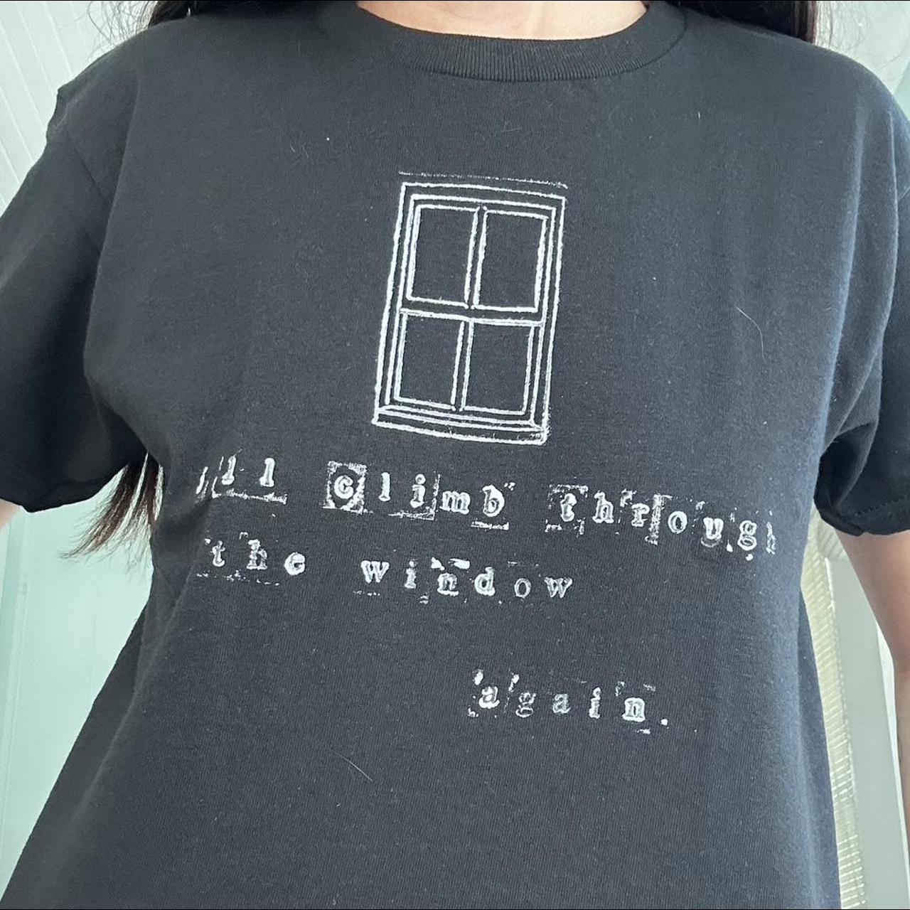 block printed phoebe bridgers icu baby tee size... - Depop