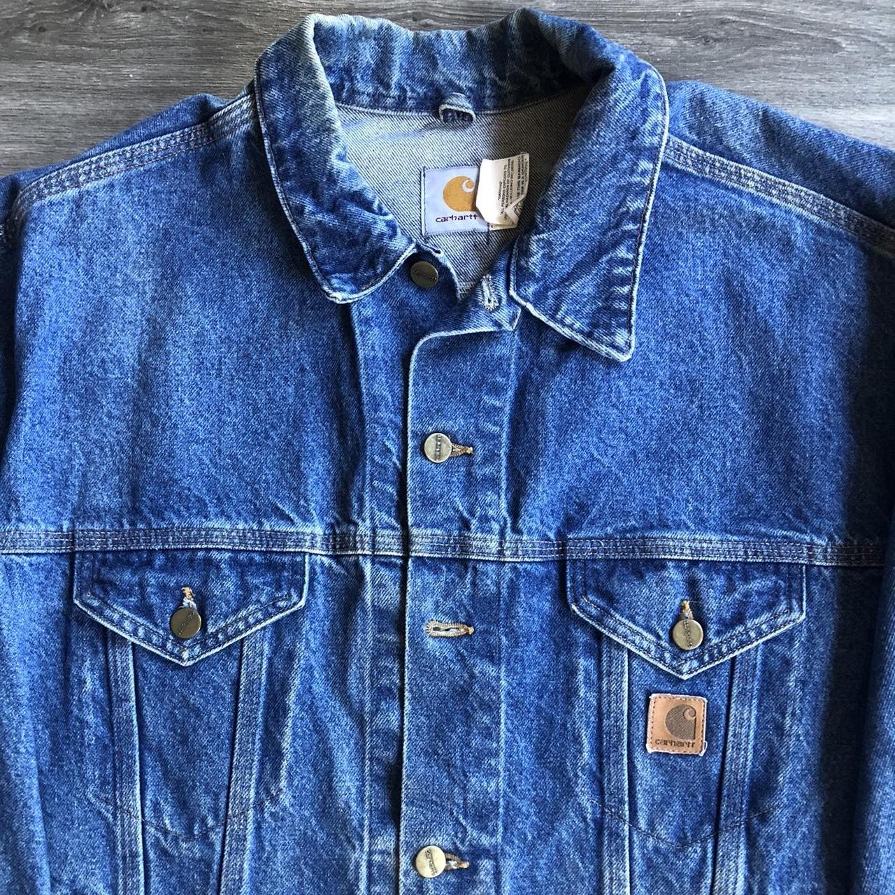 Vintage 90’s Carhartt denim jacket. #carhartt... - Depop