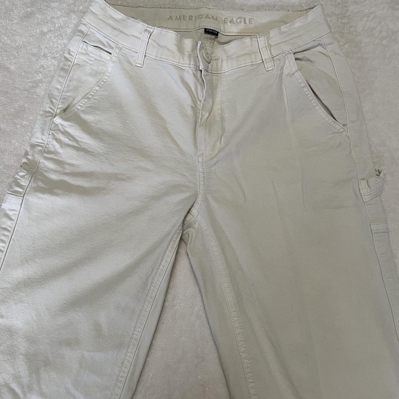 American Eagle Cream Color Cargo Pants Size 2 Depop